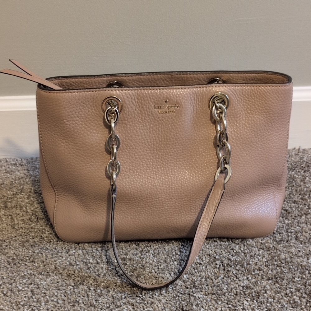 Kate Spade Beige Leather Shoulder Bag
